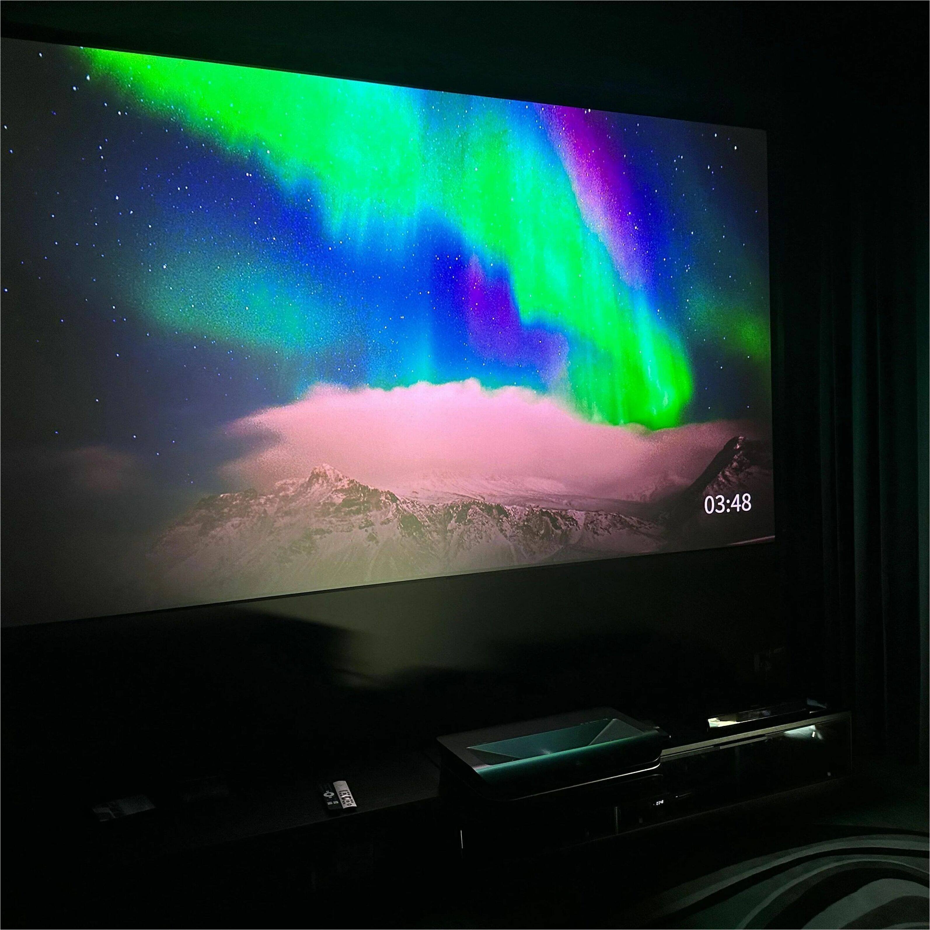 Alt View 23. AWOL Vision - ALR C-100 100" Ambient Light Rejection (ALR) Cinematic Fixed Frame Ultra Short Throw (UST) Projector Screen,4K/8K 3D - Gray.