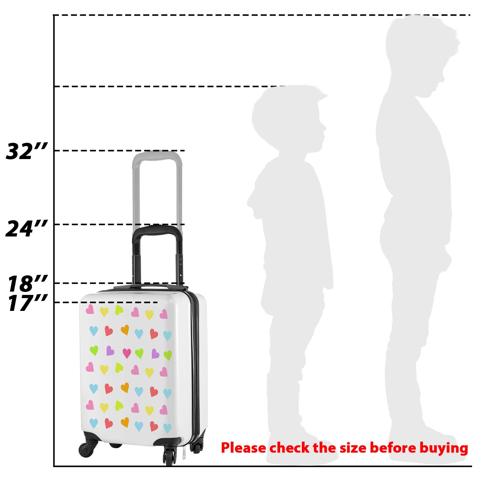 32"  
24"  
18"  
17"  

Please check the size before buying