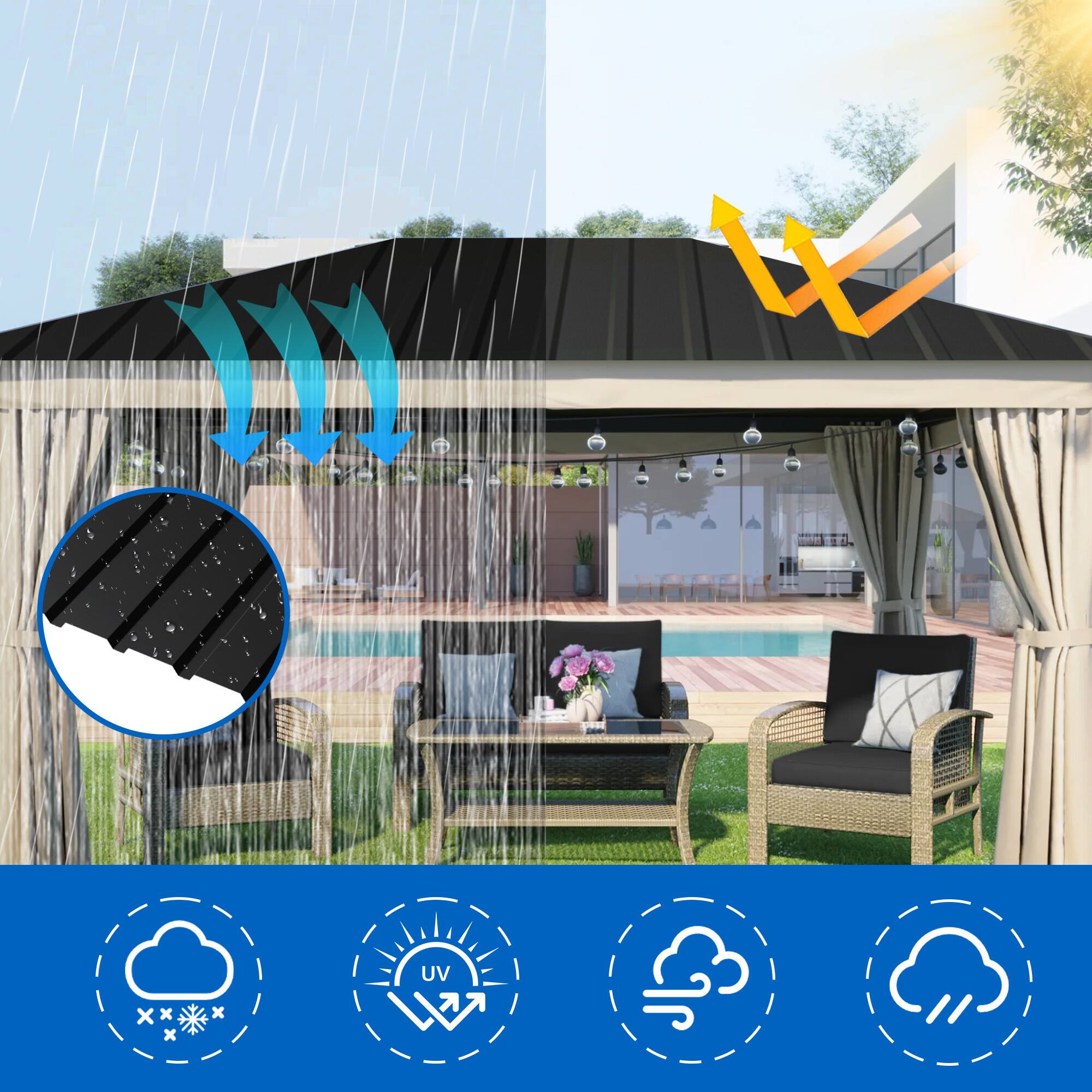 Alt View 1. Mondawe - 42.5in-20 PCS Galvanized Metal Roof Panels Waterproof Corrugated Roofing Sheets Gray - Grey.