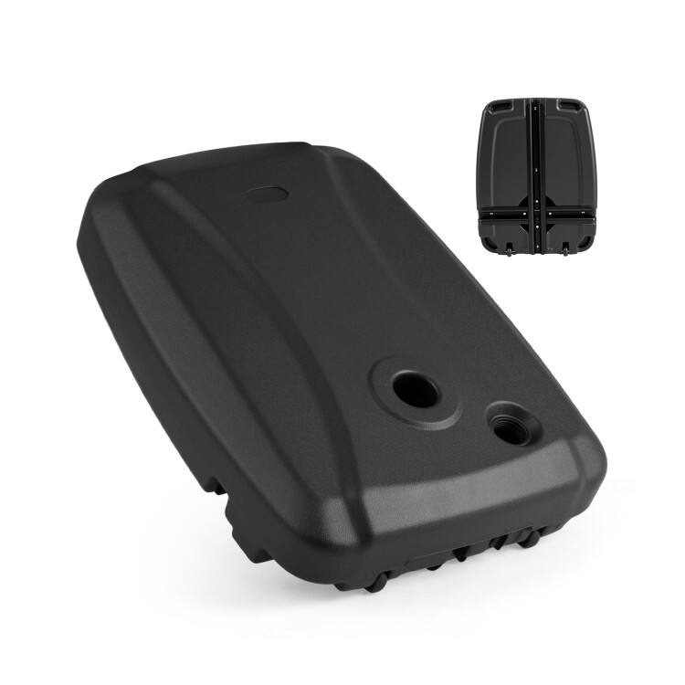 Alt View 4. Mondawe - 225 LBS Cantilever Patio Umbrella Base with Wheels and Crossed Base - Black.