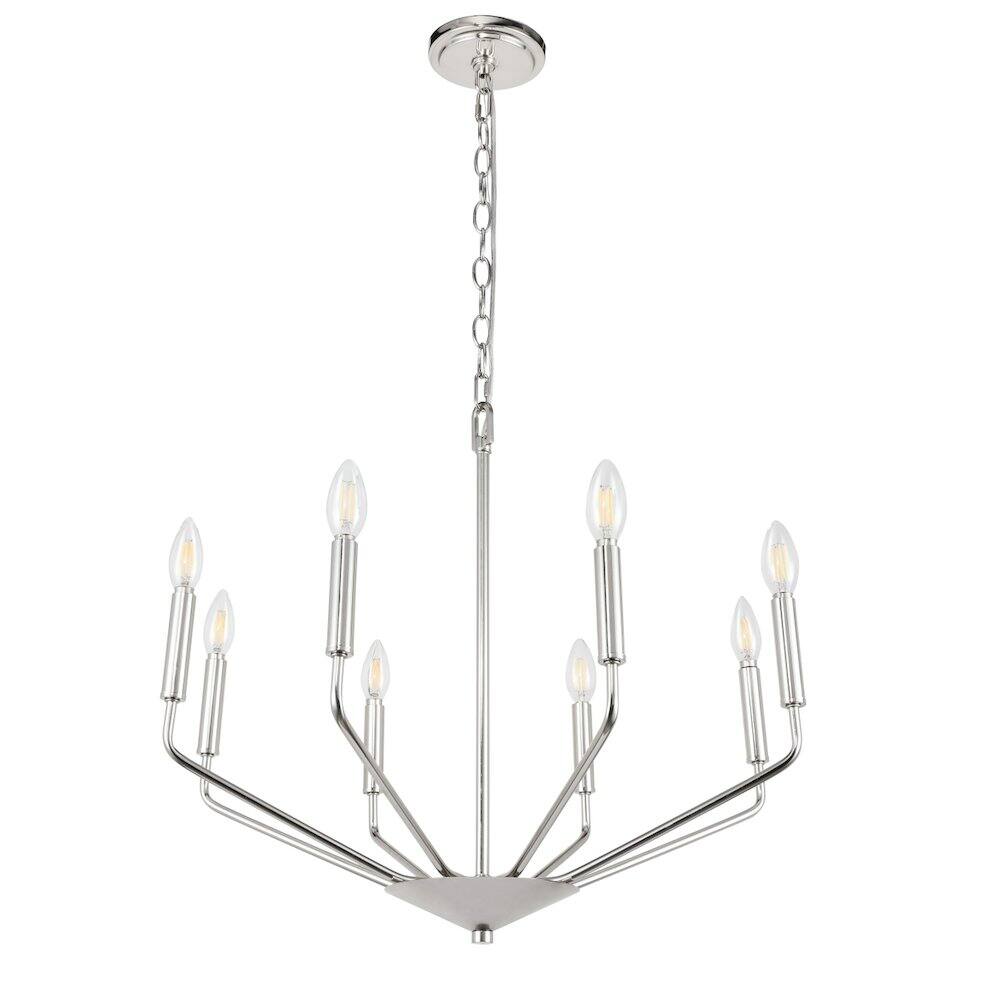 Alt View 6. Living District - Enzo 8 Light Chrome Pendant - Chrome.