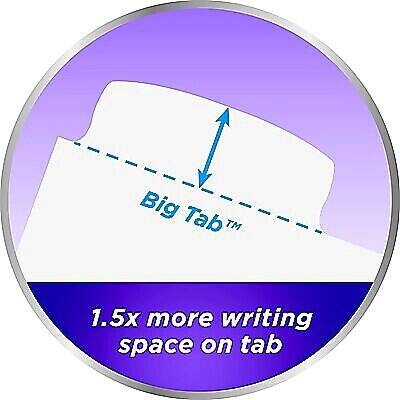 Big Tab™  
1.5x more writing space on tab
