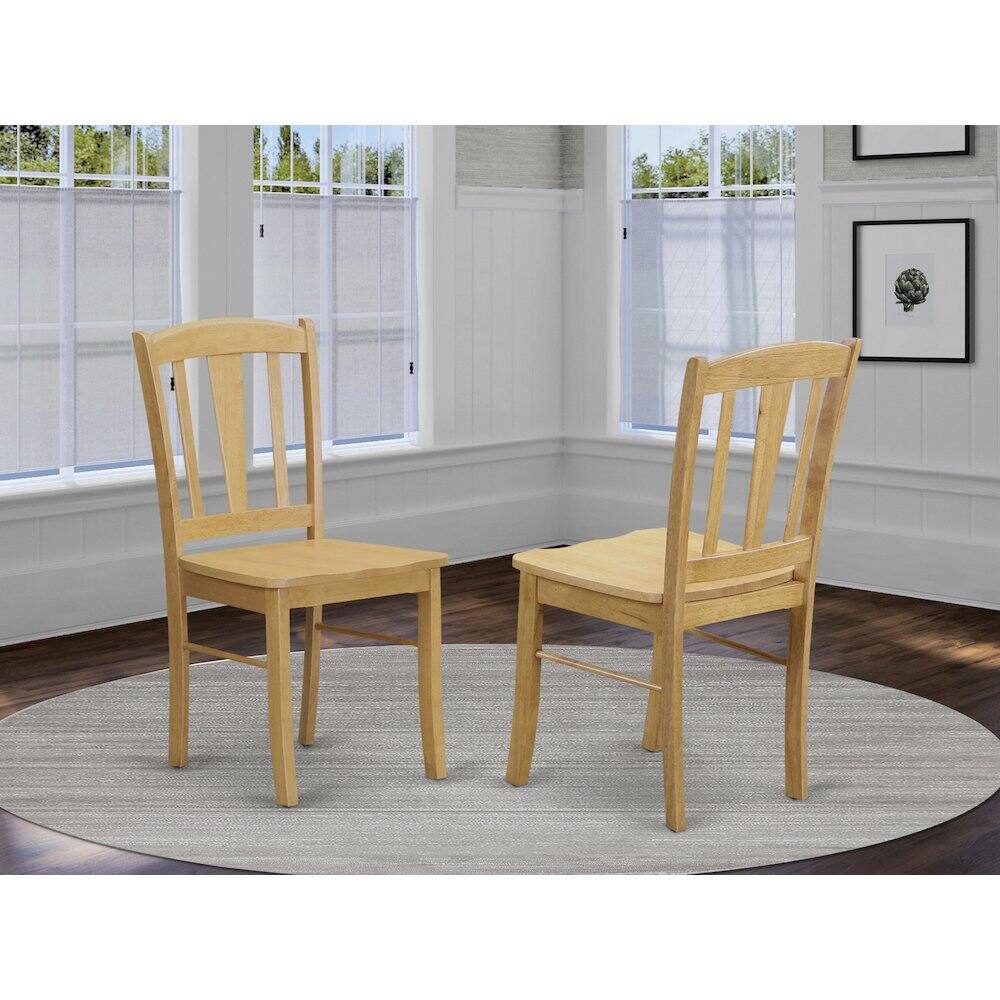 Alt View 1. East West Furniture - Dublin Dining room Chair with Wood Seat, Set of 2 - Brown.