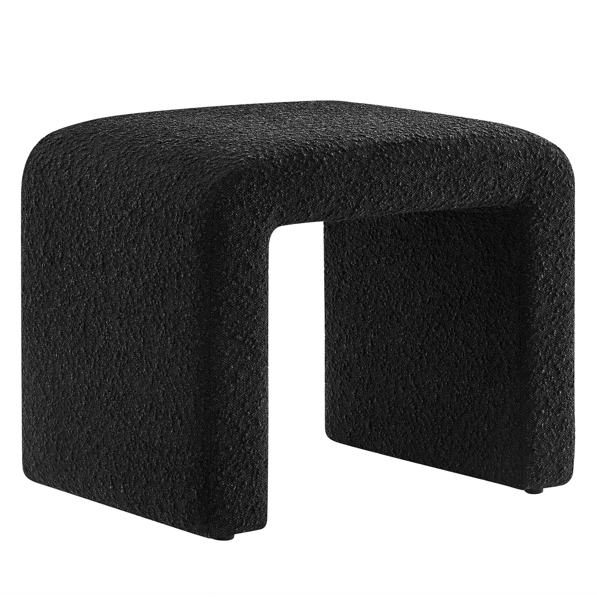 Angle. Modway - Simba Boucle Fabric Waterfall Stool by Modway - Black.