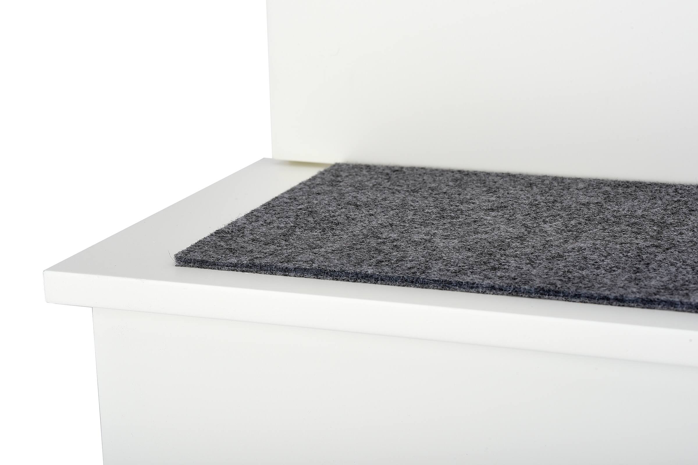 Left. AdirPet - Portable Dog Ramp Ladder Non-Slip 3-Step Pet Stairs - White.