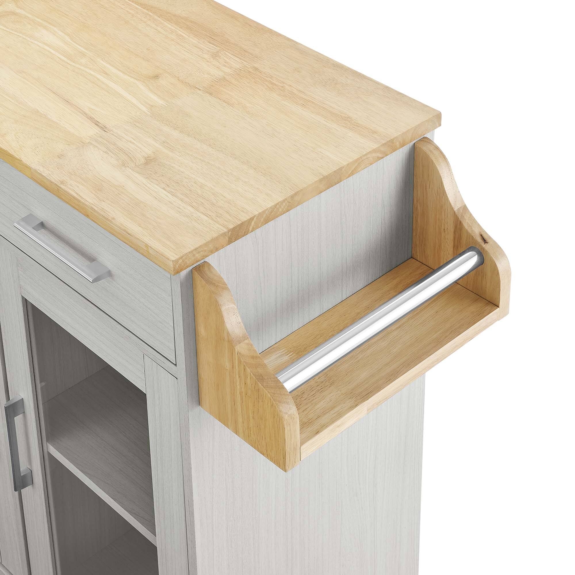 Alt View 7. Modway - Cuisine Kitchen Cart by Modway - White Natural.