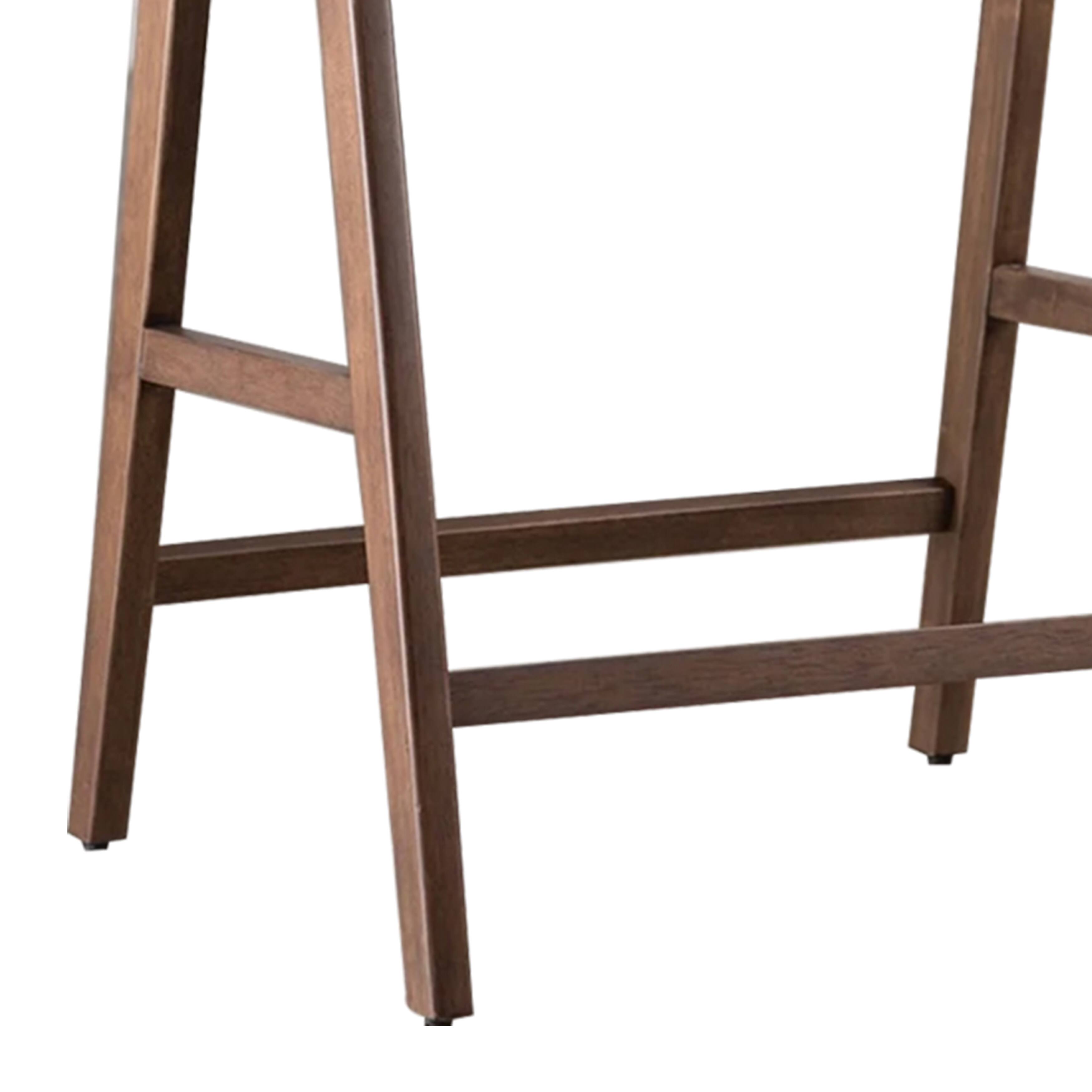 Alt View 3. Manhattan Lane - Ebik Counter Stool Chair Set of 2, Walnut Brown Wood, Beige Boucle - Walnut Brown, Beige.