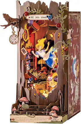 Fall into Wonder
The rabbit-hole went straight on like a tunnel for some way, and then dipped suddenly down, so suddenly that Alice had not a moment to think about stopping herself before she found herself falling down a very deep well.