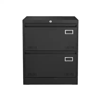 Front. Boyel Living - Filing Cabinet Lateral File Cabinet 2 Drawer with Lock Metal File Cabinets Three Drawer Office Cabinet - Black.