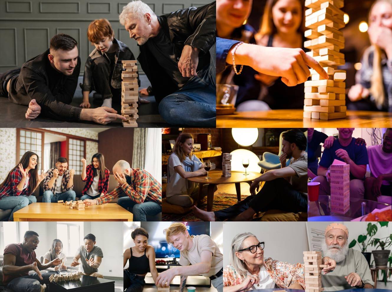 Alt View 2. North American Weekend Association - IceBreaker Questions - Tumbling Tower Game™.