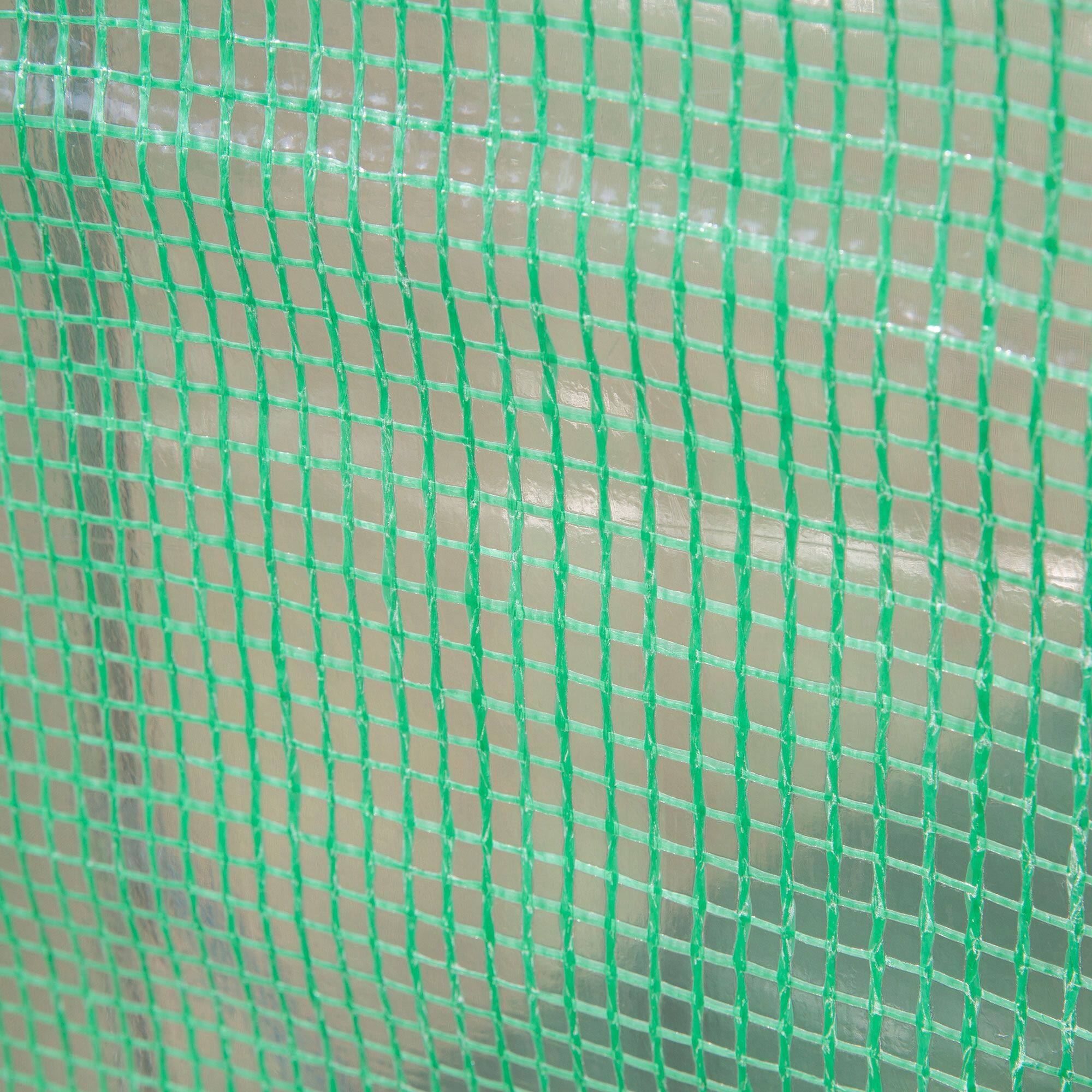 Alt View 8. Outsunny - 10' x 3' x 7' Walk-in Lean-to Greenhouse, Steel, 4 Zipper Roll-up Windows & 2 Doors, UV Protecting PE Cover.