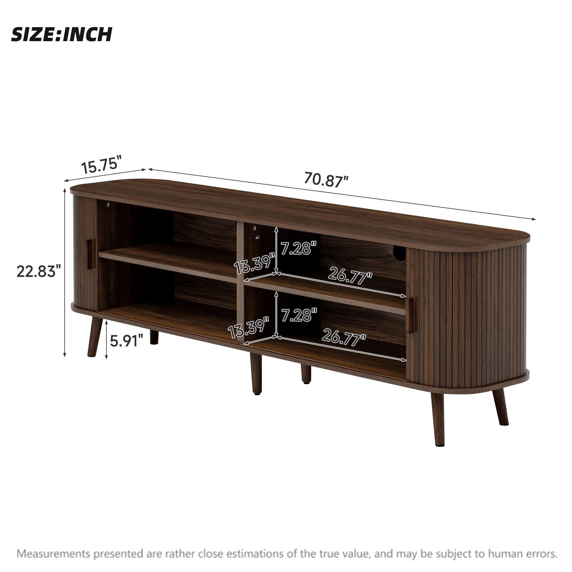 SIZE: INCH  
15.75" 70.87" 22.83" 5.91" 7.28" 13.39" 26.77" 7.28" 13.39" 26.77"  

Measurements presented are rather close estimations of the true value, and may be subject to human errors.