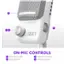 ON-MIC CONTROLS:

1. Gain volume (dial)
2. Headphone volume
3. Mute (button)
4. LED indicator bar