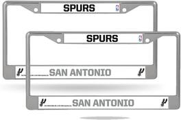 Rico Industries - San Antonio Spurs NBA Chrome Metal License Plate Frame - Set of 2 Frames - Multi