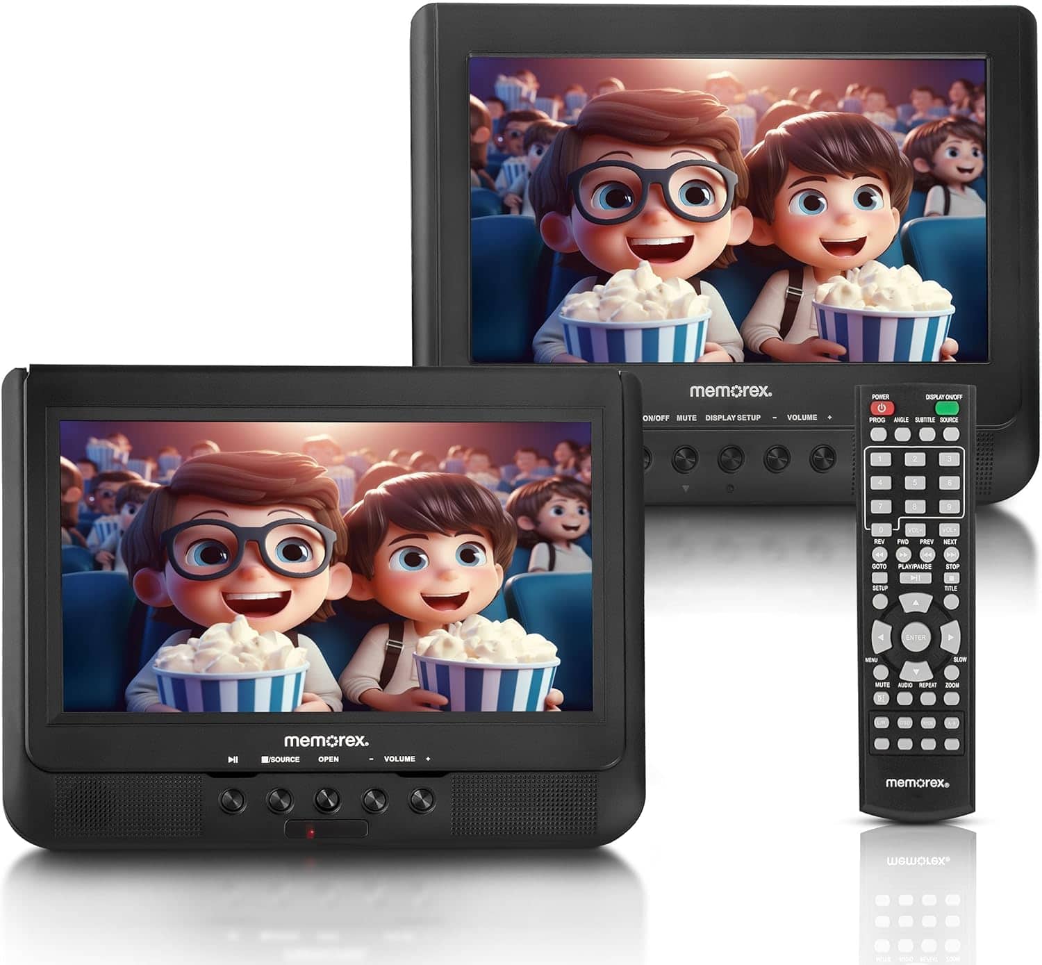 Memorex - PDV200 10-inch Digital Dual Screen DVD Player - Black
