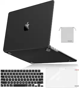 mosiso - 4-in-1 Hard Shell Case Kit for 15-inch MacBook Air (A3448 A3241 A3114 A2941) - Black Clear