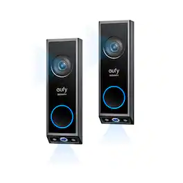 eufy - Video Doorbell E340 ( 2-Packs), 2K Full HD Dual Cameras Doorbell Camera Wireless & Wired Color Night Vision Two-Way Talk - Black