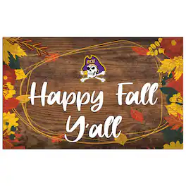 Fan Creations - ECU Pirates 11'' x 19'' Happy Fall Y'all Sign - Brown