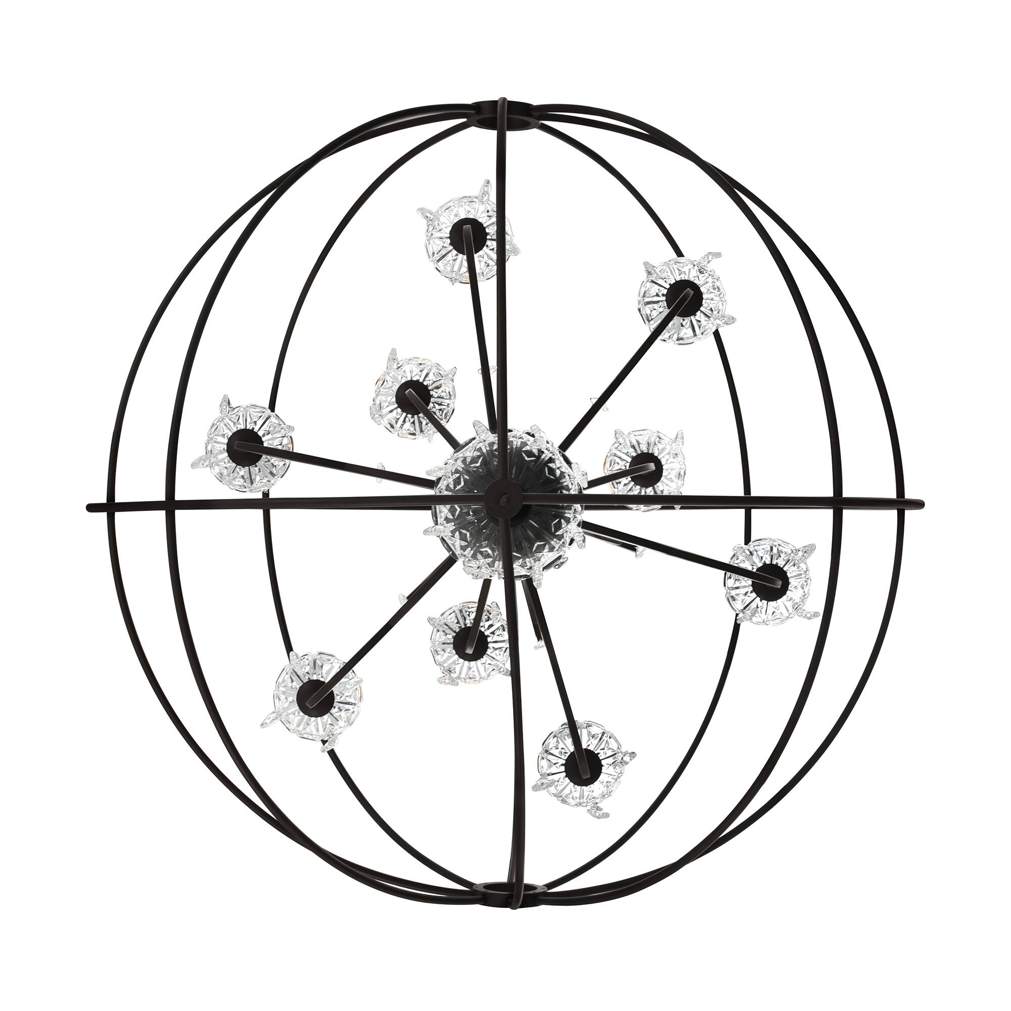 Alt View 1. CWI Lighting - Campechia 9 Light Up Chandelier With Brown Finish - Brown.