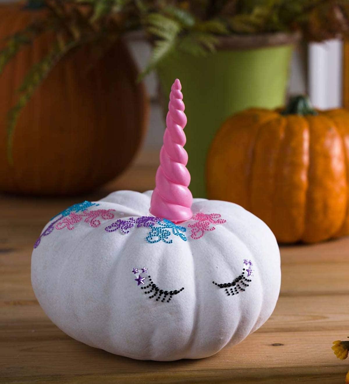 Alt View 1. Funworld - 3D Unicorn Pumpkin Decorating Kit - White.