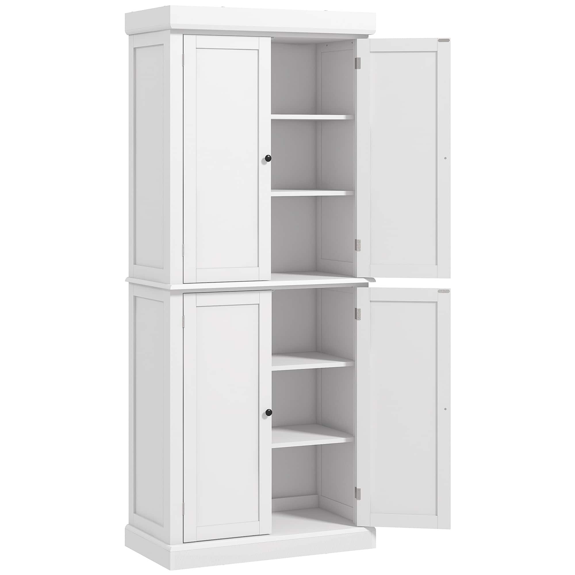 Homcom - Kitchen Cabinet, Pantry Storage Cabinet with Doors and Shelves - White