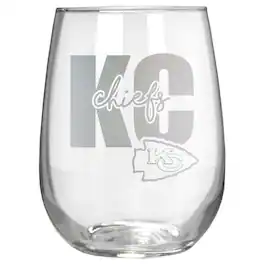 Great American Products - Kansas City Chiefs Etched 17oz. City Stemless Wine Glass - Multicolor