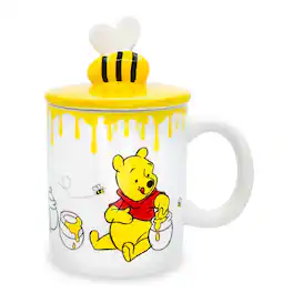 Disney - Winnie The Pooh Hunny Pot Ceramic Mug With Lid | Holds 18 Ounces - Yellow