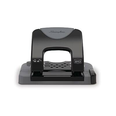 Alt View 7. Swingline - SmartTouch Low Force Handheld 2-Hole Punch, 20 Sheet Capacity, Black/Gray - Black/Gray.