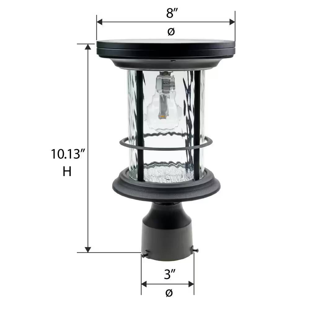 Alt View 1. Hivvago - Outdoor Pole/Base/Wall Mount Solar LED Light - Yard Path Lighting - 100 Lumens - Black.
