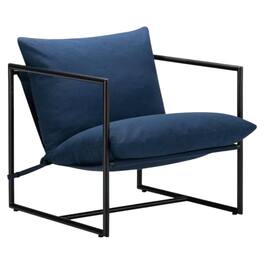 SlickBlue - Stylish Upholstered Accent Chair with Metal Frame – Modern Seating for Home or Workspace - Navy Blue