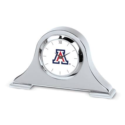 Front. Jardine - Silver Arizona Wildcats Napoleon Desk Clock - Silver.