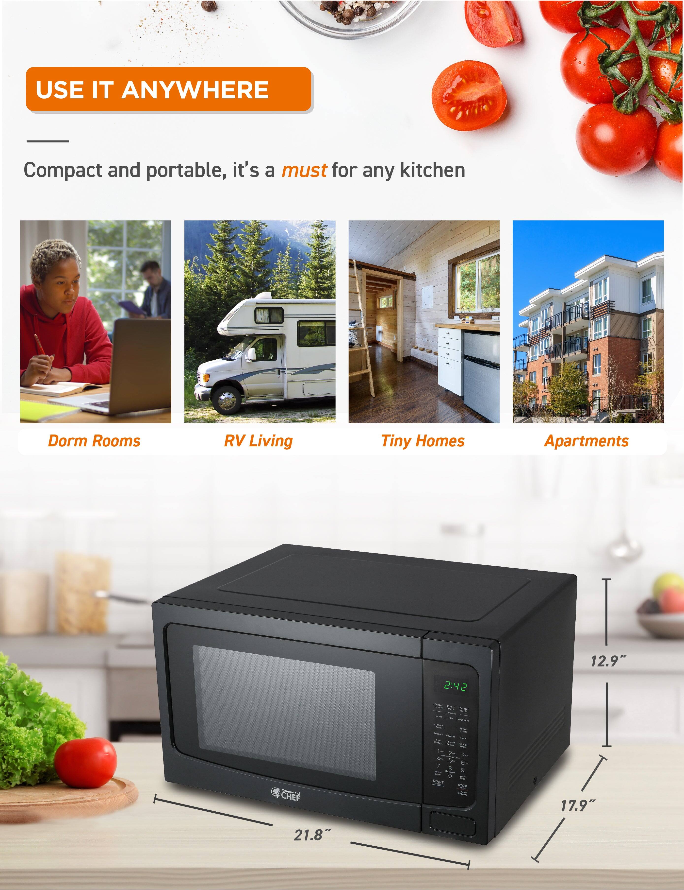 USE IT ANYWHERE
Compact and portable, it's a must for any kitchen
Dorm Rooms
RV Living
Tiny Homes
Apartments
2:42
12.9"
17.9"
21.8"