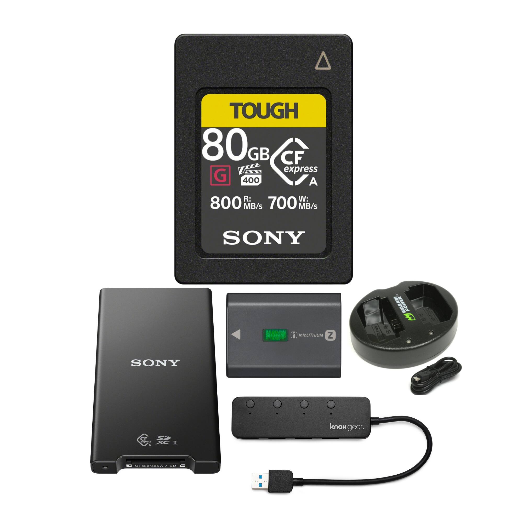 TOUGH  
80GB  
CF express A  
R: 800 MB/s  
W: 700 MB/s  
SONY  

1 MOLITHIUM Z  

knogear.  
XC 1