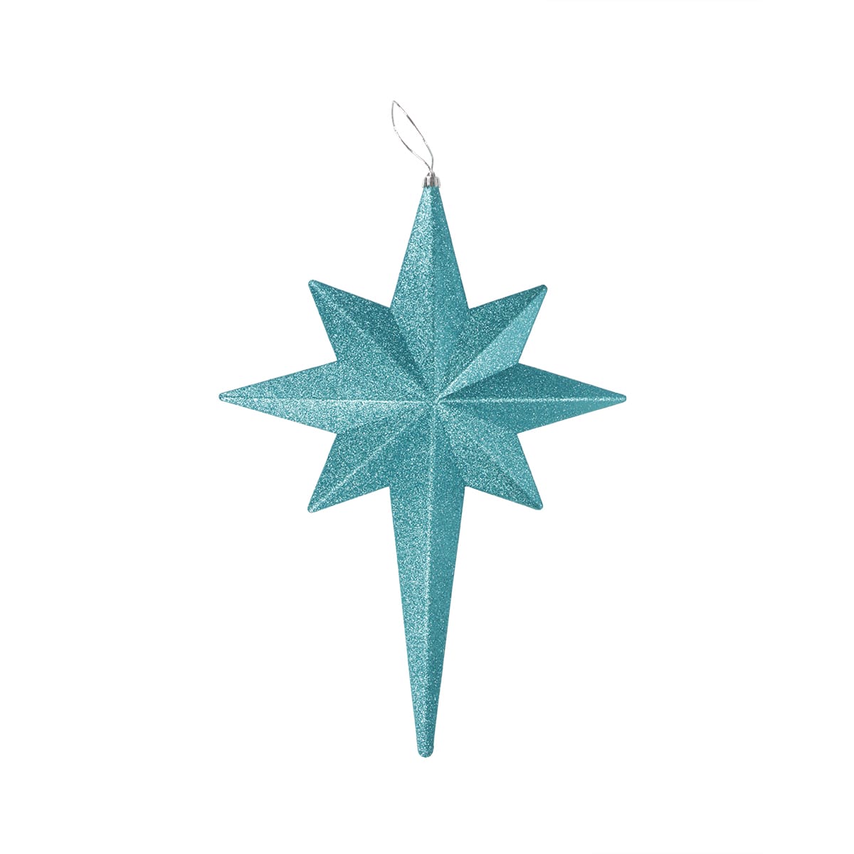 Christmas Central - 20" Turquoise Glittered Bethlehem Star Shatterproof Christmas Ornament - Blue