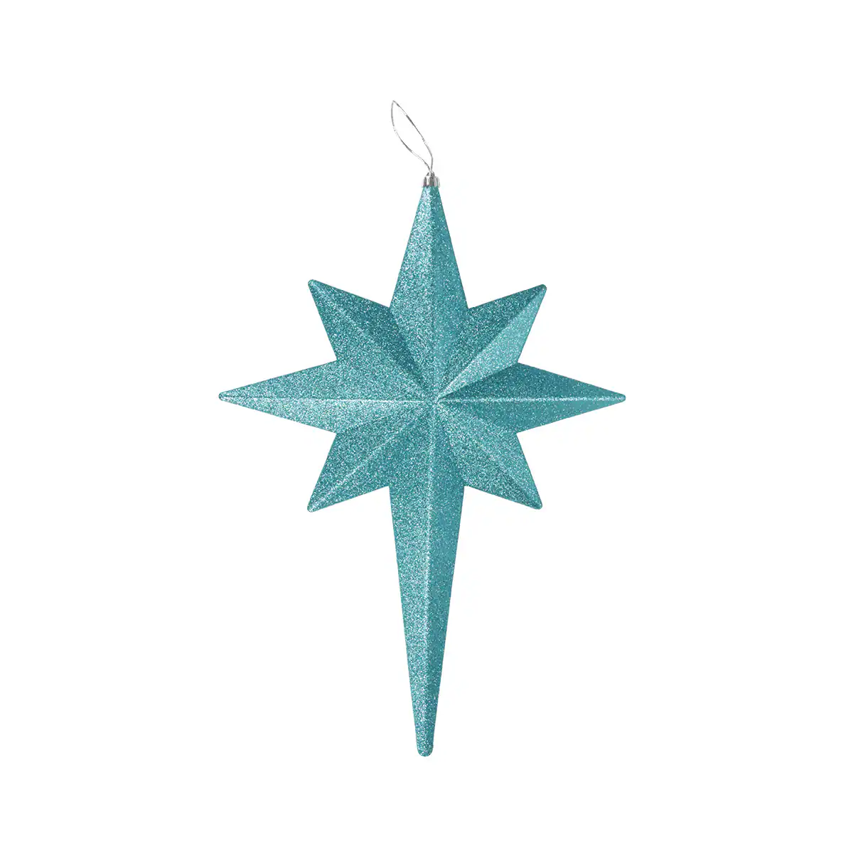 Front. Christmas Central - 20" Turquoise Blue Glittered Bethlehem Star Shatterproof Christmas Ornament - Blue.