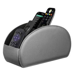Kitcheniva - Leather Remote Control Holder Desktop Organizer - Silver Gray