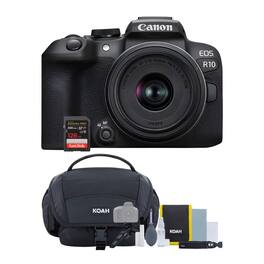Canon - EOS R10 Mirrorless Camera with RF-S 18-45mm Lens Kit and Accessories