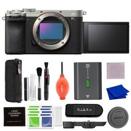 Sony - Alpha 7CR Full-Frame Interchangeable Lens Hybrid Camera (Silver) with Advanced Accessories and Travel Bundle