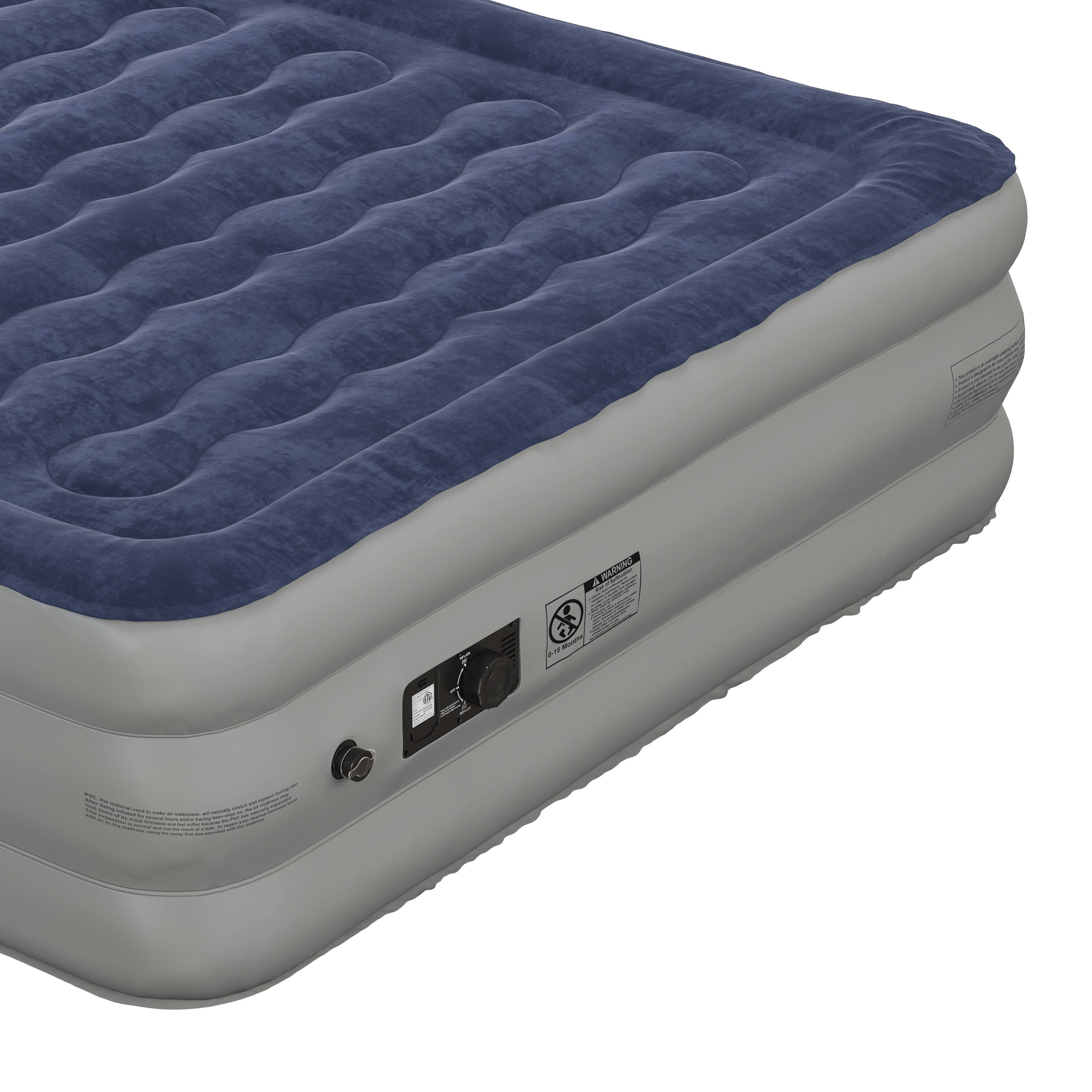Alt View 10. Emma + Oliver - 18 Inch Raised Inflatable Air Mattress With Internal Electric Pump - Blue.