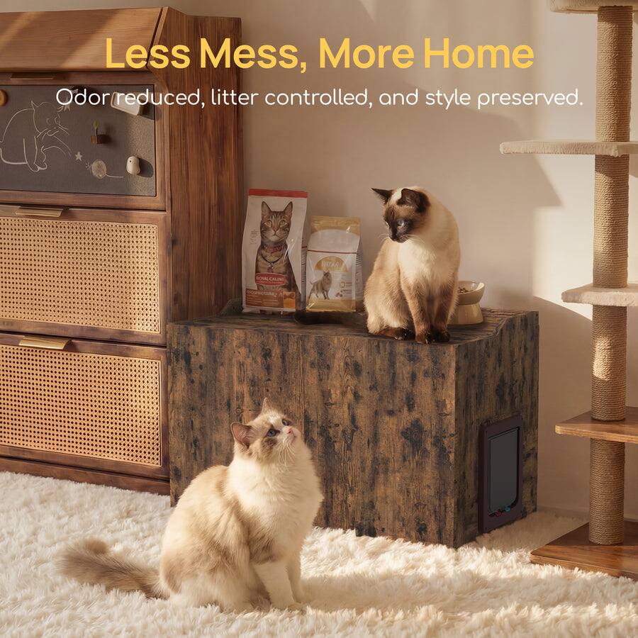 Less Mess, More Home  
Odor reduced, litter controlled, and style preserved.