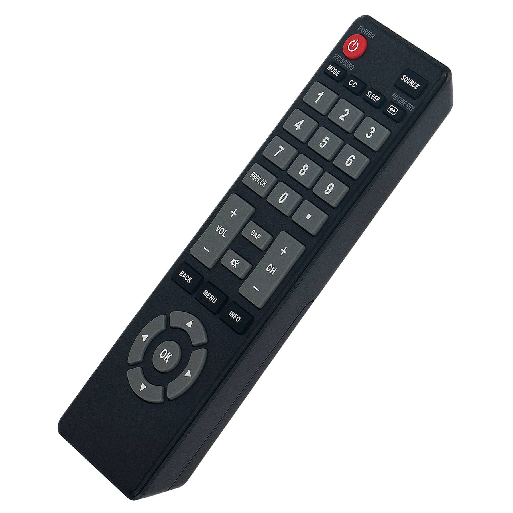 POWER G MODE PIC/SOUND CC SOURCE 1 SLEEP PICTURE SIZE 2 4 3 5 7 6 8 PREV.CH 9 0 + VOL SAP - CH BACK MENU INFO A OK Y