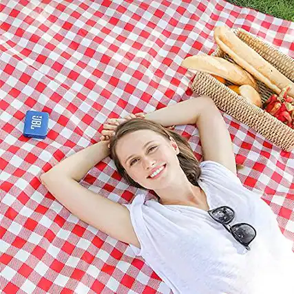 Front. Reds Spade - Extra Large Picnic Blanket Beach Blankets Outdoor Foldable Waterproof Sand Mat For Camping Hiking Travel Fa... - Red-5' x 6'8".