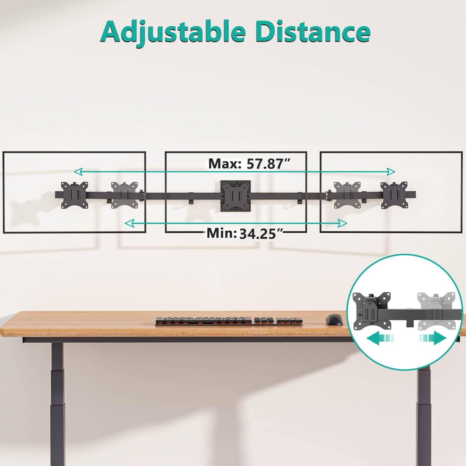 Adjustable Distance  
Max: 57.87"  
Min: 34.25"