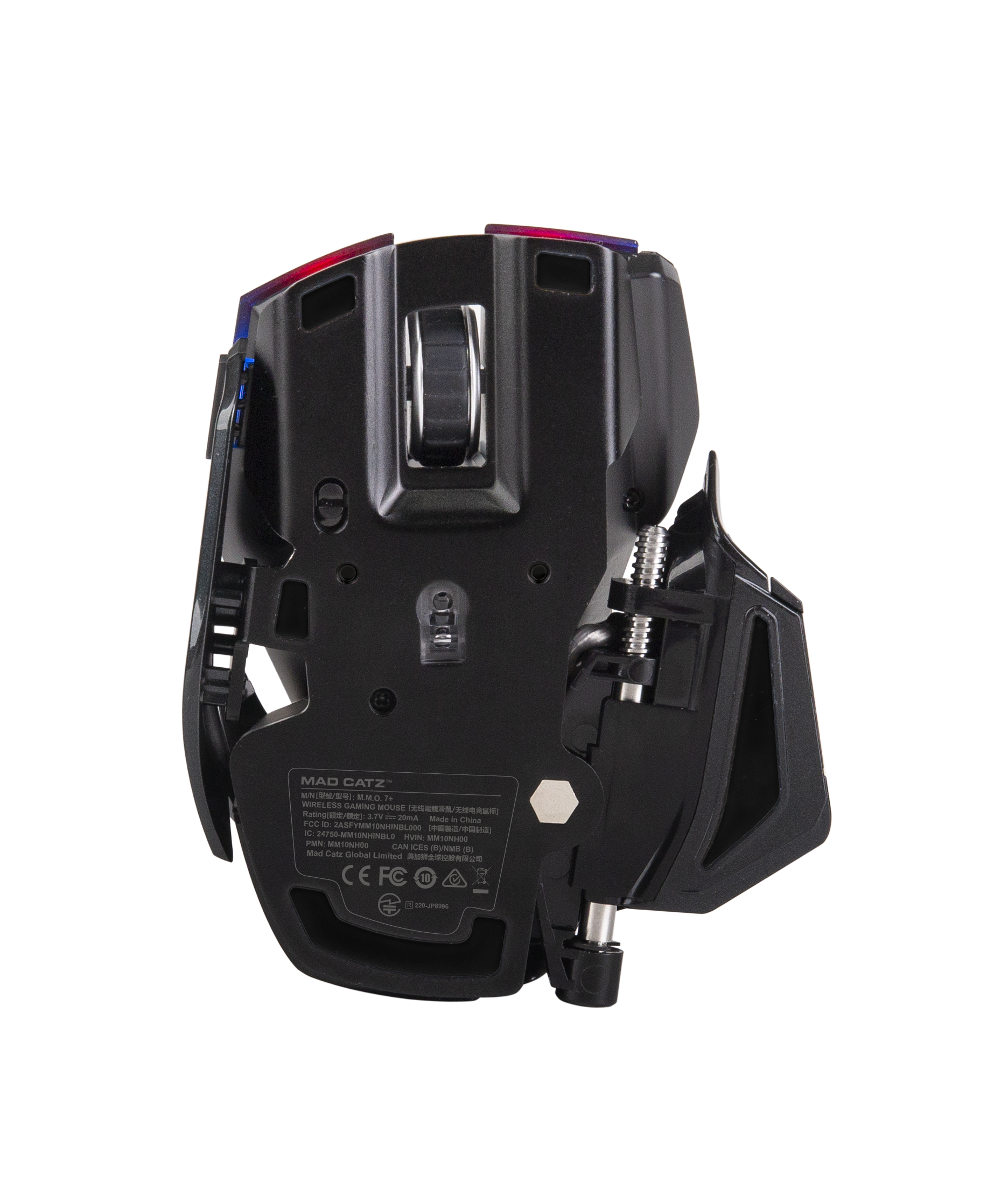 MAD CATZ MNE/: M.ML.O da WIRELESS AMING MOUSE n [/ LTV - DOLA iote - China FCC E .JASFYMM1ONHNBLO00 K / 14750-MM10NHINBLE HVIN MM1ONHO0 PMN MMTONH00 CAN ICES BN  Md Cata Coobal Limited  CE CEFCOAE 0 A i_