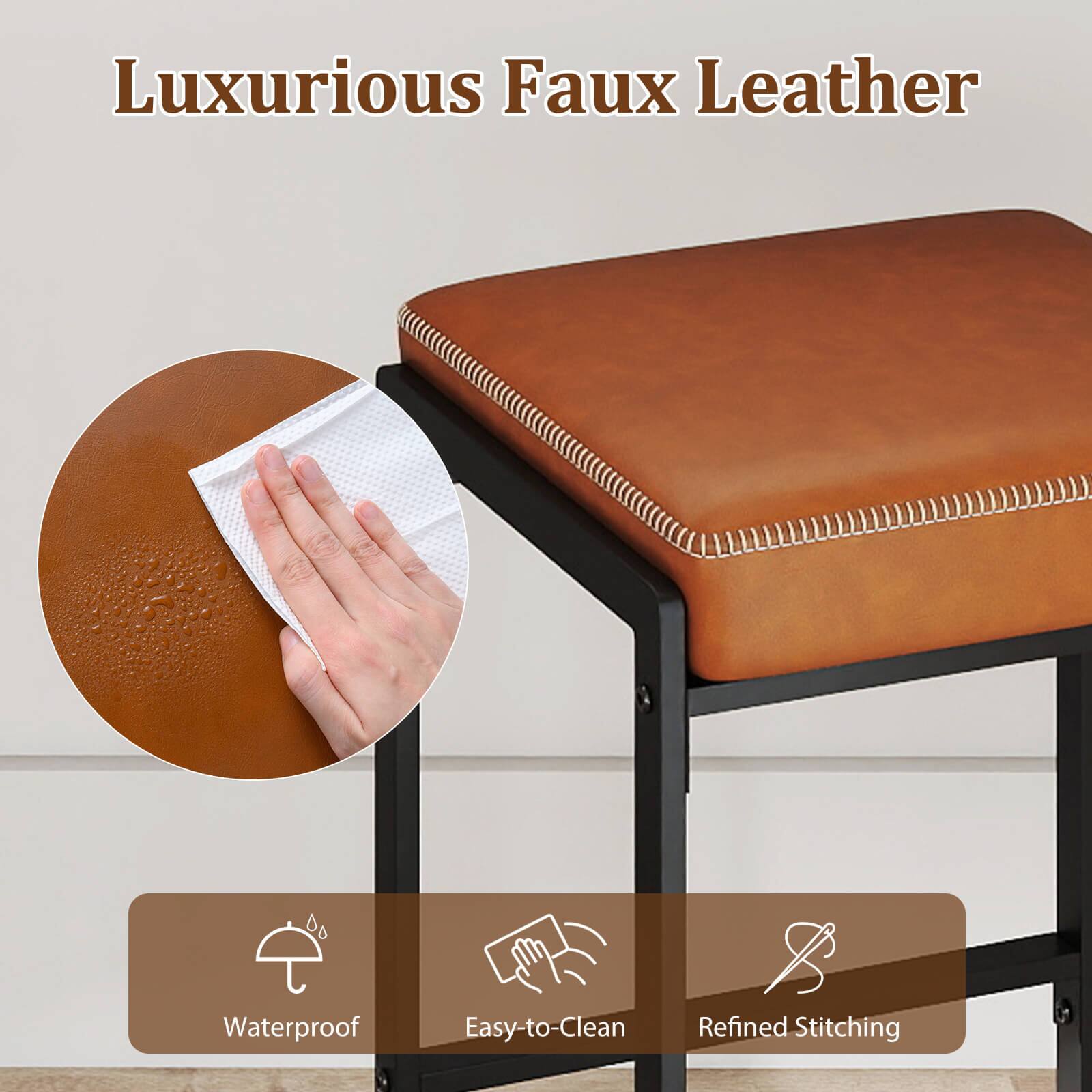 Luxurious Faux Leather

- Waterproof
- Easy-to-Clean
- Refined Stitching