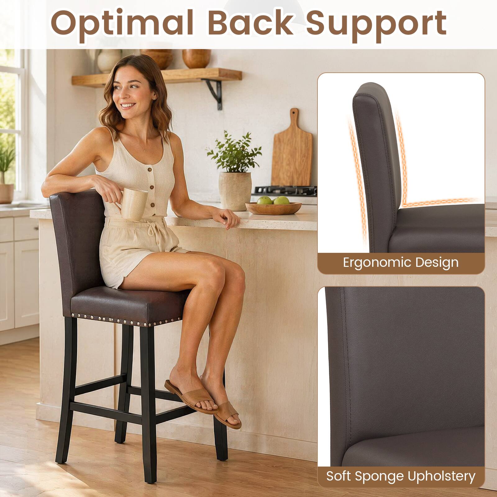 Optimal Back Support  
Ergonomic Design  
Soft Sponge Upholstery