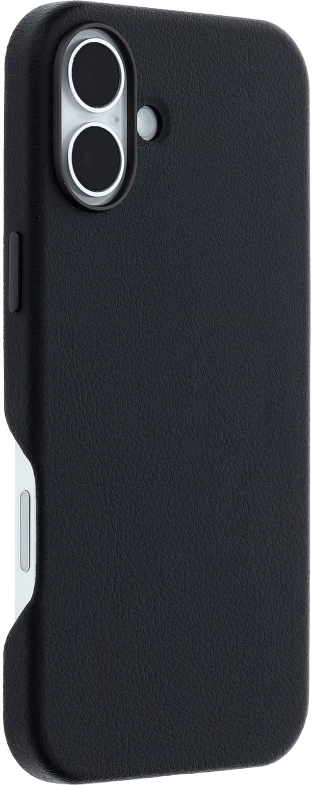 Angle Zoom. OtterBox - Symmetry Cactus Leather Series Hard Shell for MagSafe for Apple iPhone 16 Plus - Black.