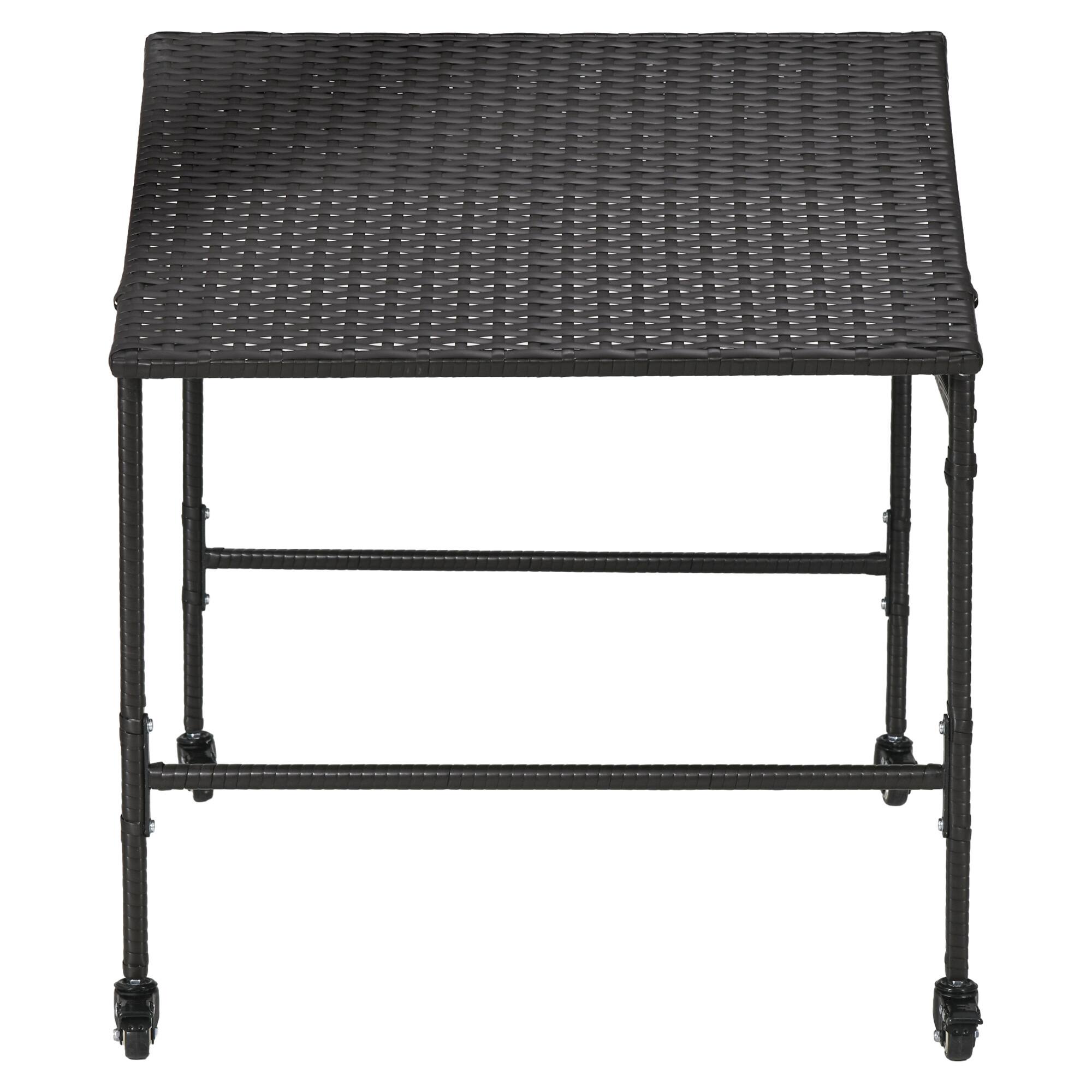 Alt View 5. Pawhut - Wicker Dog Shelter with Wheels, Portable Outdoor Animal Shelter for Small and Medium Sized Dogs.