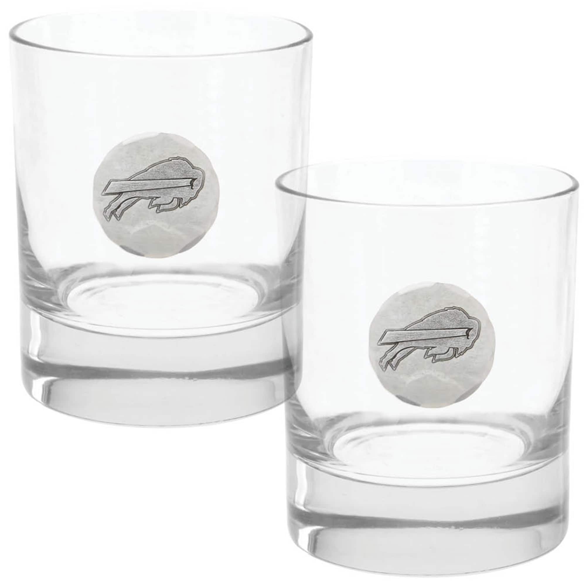 Front. Wendell August Forge - Buffalo Bills Two-Piece 11oz. Rocks Glass Set - Multicolor.