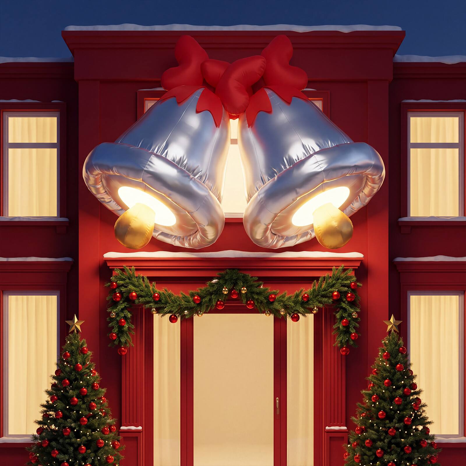 Costway 6.1 FT Giant Inflatable Christmas Bell Outdoor Decoration with ...